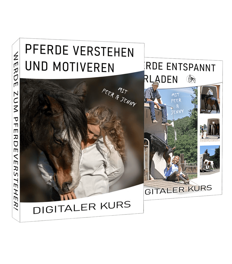 Zwei digitale Kurse von Peer und Jenny: Pferde verstehen und motivieren sowie Pferde entspannt verladen.